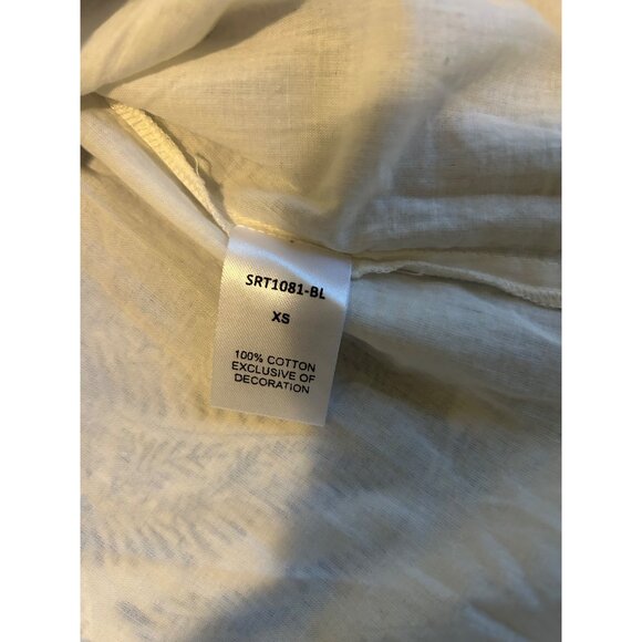 THML Dress Womens XS Blue White Embroidered Floral Ruffle Sleeve Boho Cottagecor - Picture 6 of 13